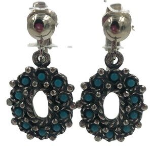 Sancrest R Faux Turquoise Dangle Clip On Earrings